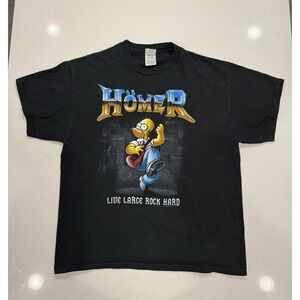 Vtg The Simpsons Live Large Rock Hard Shirt Large‎ Homer